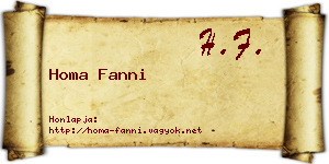 Homa Fanni névjegykártya