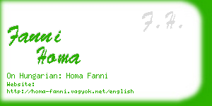 fanni homa business card